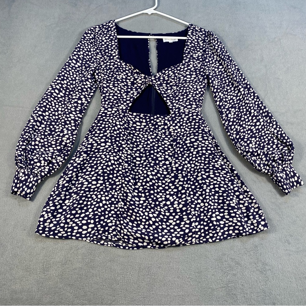 Privacy Please Women’s Navy and White Spotted Pattern Geneva Mini Dress, size XS